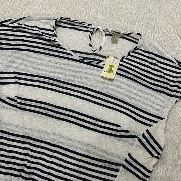 Lucky brand white blue striped plus size top size 3x new with tag - Picture 2 of 5